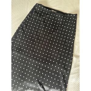 AEROPOSTALE Women Large Polka Dot Midi Skirt Black White